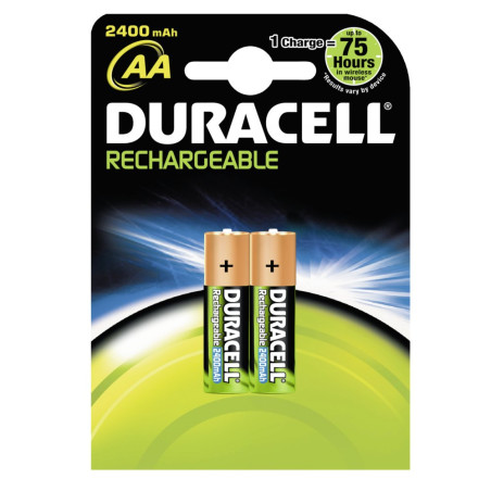 Set of 2 rechargeable batteries 2500mAh Duracell StayCharged R6