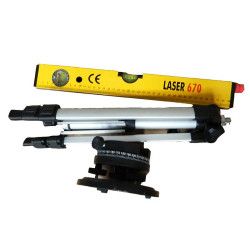 Small laser level on tripod