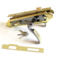 Complete lock with cylinder antique brass (85x40mm)