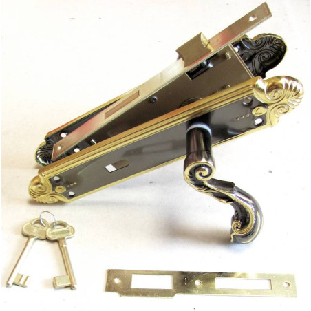 Zamek wpuszczany na klucz mosiądz antyczny (85MMx40MM)