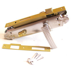 Complete lock with cylinder satin (85x40mm)