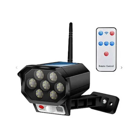 Solar surveillance camera lamp