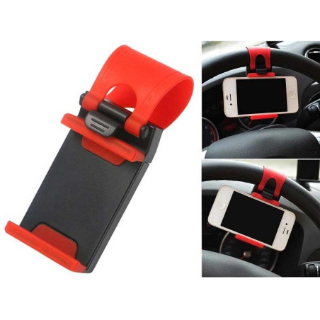 Steering wheel phone holder