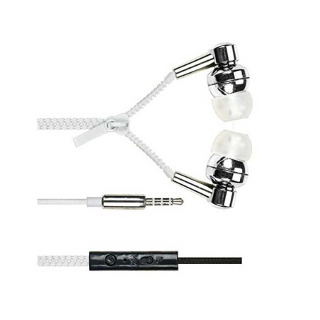 Headphones with zipper microphone