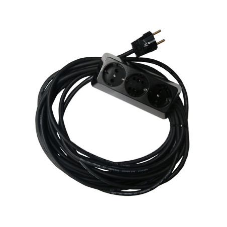 Prelungitor bachelita 3cai 10m 3x1.5mm2 negru