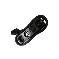 Prelungitor bachelita 4cai 2m 3x1.5mm2 negru