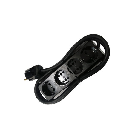 Prelungitor bachelita 4cai 2m 3x1.5mm2 negru