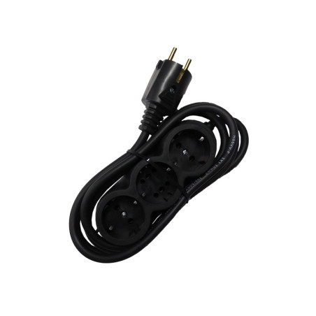 Prelungitor cauciucat bachelita 3cai 2m 3x1.5mm2 negru