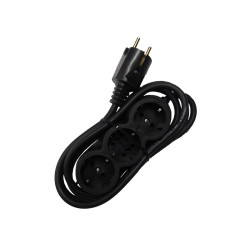 Prelungitor cauciucat bachelita 3cai 5m 3x1.5mm2 negru