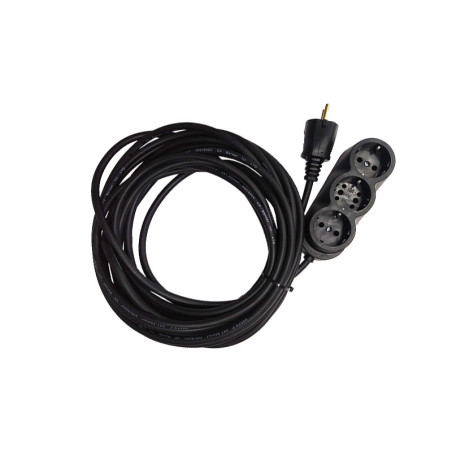Extension cord rubberized 3cai 3x1.5mm2 black