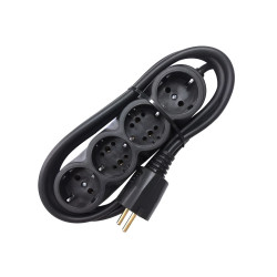 Prelungitor cauciucat bachelita 4cai 2m 3x1.5mm2 negru