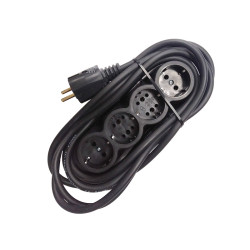 Extension cord rubberized bungel rubber 4cai 5m 3x1.5mm2 black