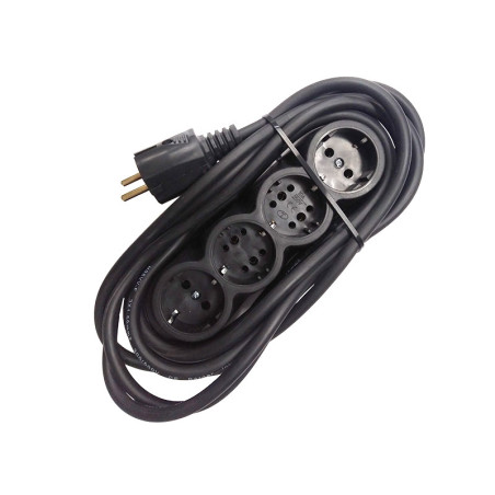 Prelungitor cauciucat bachelita 4cai 5m 3x1.5mm2 negru