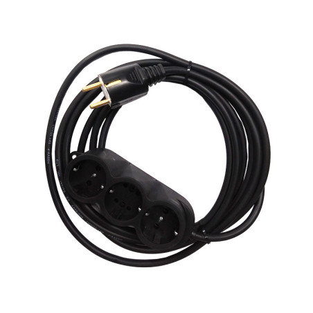 Prelungitor cauciucat bachelita 4cai 10m 3x1.5mm2 negru