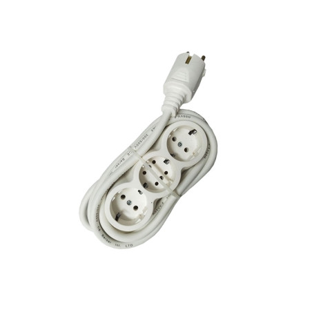 Gummierte Bungel gummierte Verlängerungsschnur 3cai 2m 3x1.5mm2 weiß