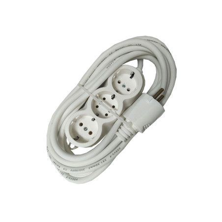 Przedłużacz gumowany bungel 3cai 5m 3x1,5mm2 biały