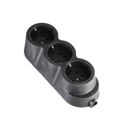 3-way black rubberized extension head