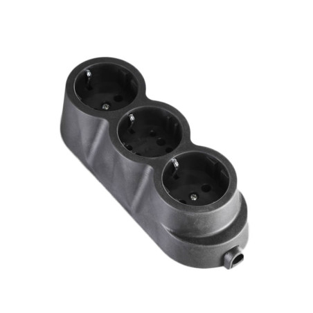 3-way black rubberized extension head