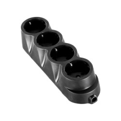 4-way black rubberized extension head