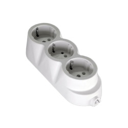 3-way white rubberized extension head