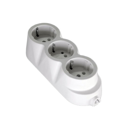 3-way white rubberized extension head
