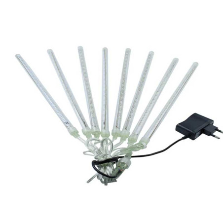 Instalatie meteori 8 tuburi 50cm alb rece 4.5m interconectabil