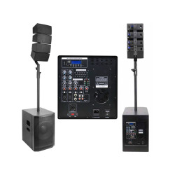 Profesjonalny system audio 2+2 USB/SD/BT 2x700W+160W Alien