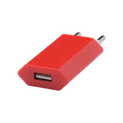 Ładowarka sieciowa wtyczka USB 1A czerwona