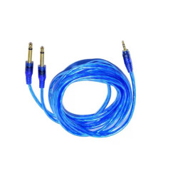 Kabel jack 3,5 stereo na 2x6,3 mono, ekranowany, 3 m