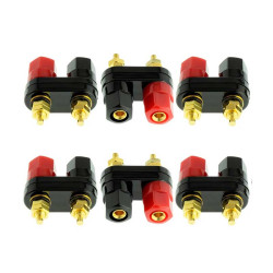 Set of red and black banana mother panel plugs