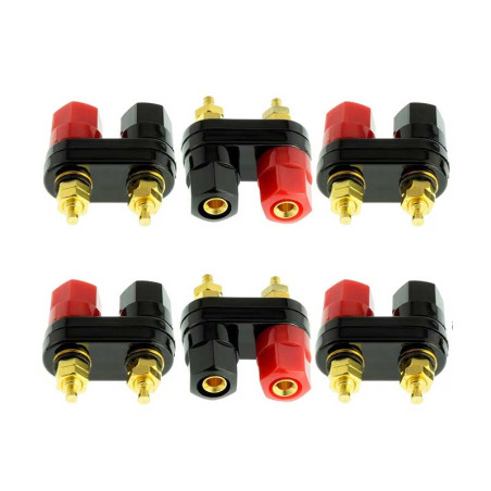 Set of red and black banana mother panel plugs