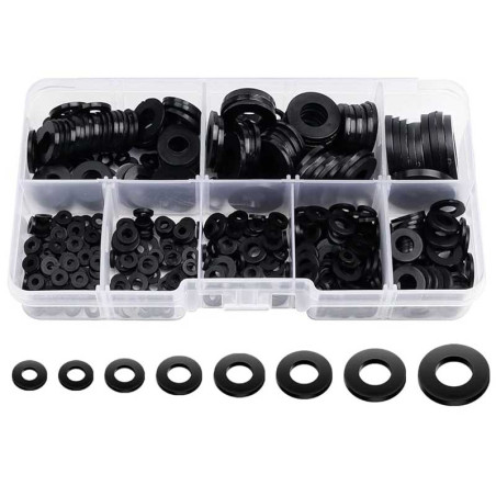 Plastic washers of various diameters, set of 500 pcs