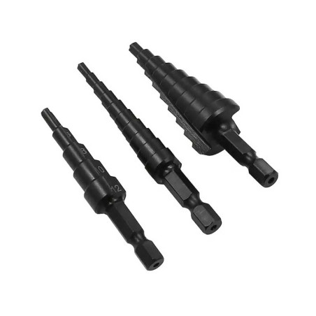 Conical drill for drilling metal, bag of 3 pcs