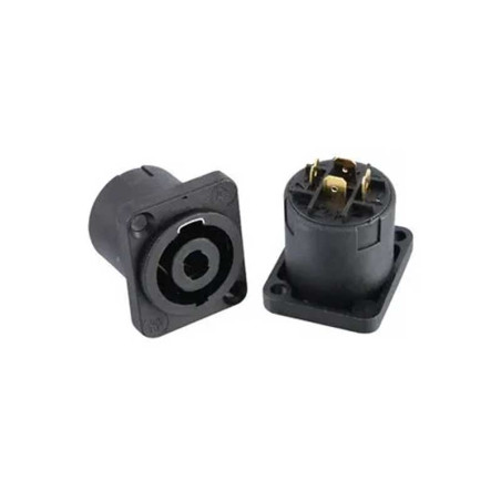 Female 4-pin copper speakon panel connector