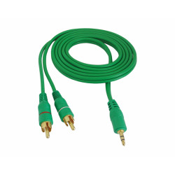 Cablu jack 3,5mm la 2RCA 1,5m verde 4.0X8mm