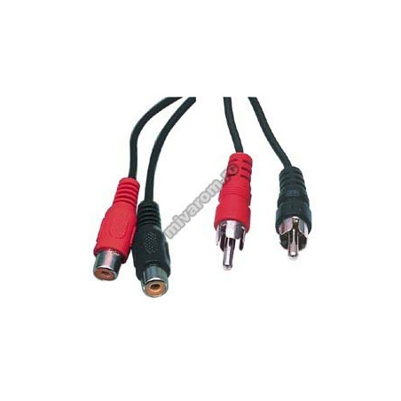 Kabel 2RCA auf 2RCA weiblich 5m