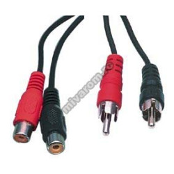 Cable 2RCA to 2RCA female 10m