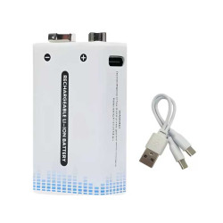 Bateria 9V 500 mAh litowo-jonowa, ładowana przez USB