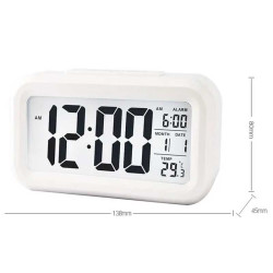 White thermometer and alarm clock