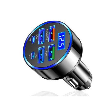 Incarcator auto QC3.0 2 x tipC+4 xUSB