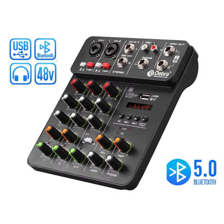 Mikser 4-kanałowy USB BT 48W