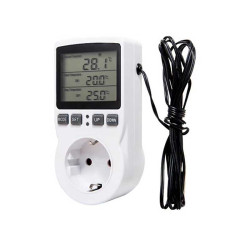 Digital thermostat with socket and temperature sensor