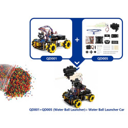 Water launcher kit + ball pack for robot car extension