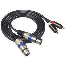 1.5M XLR Mama-Papa auf 2RCA Papa Kabel