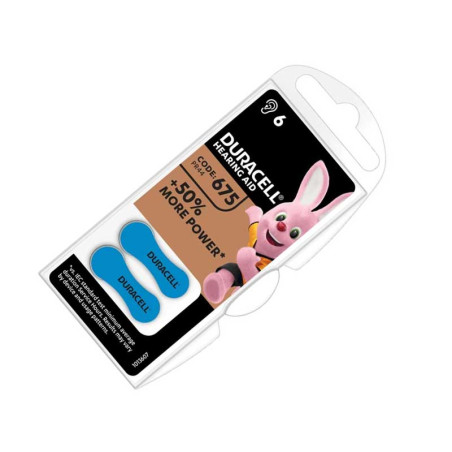 Zestaw 6 baterii Duracell 675 do aparatów słuchowych