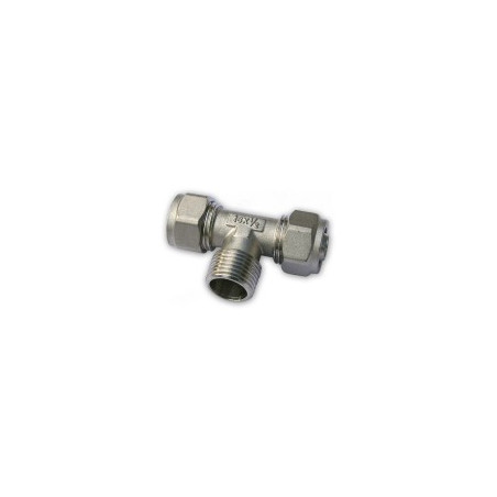 T-fitting for Pexal pipe 1/2 (nut+male thread+nut)