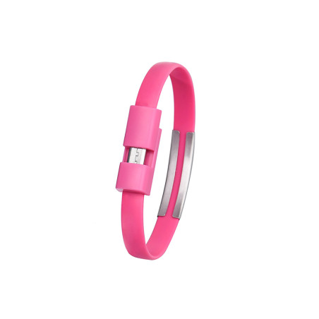 MicroUSB-Armbandkabel 0,2m rosa