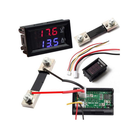 Voltmetru/ampermetru panou DC 0-100V 0-50A cu sunt