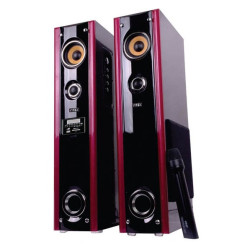 Set of active tower speakers+microphone+Intex SD/USB reader