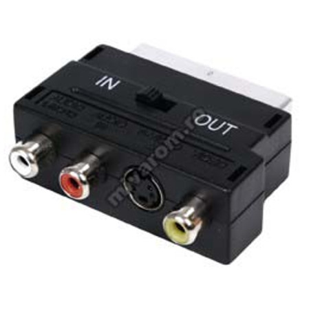 Adapter Scart to 3RCA+SVHS with switch